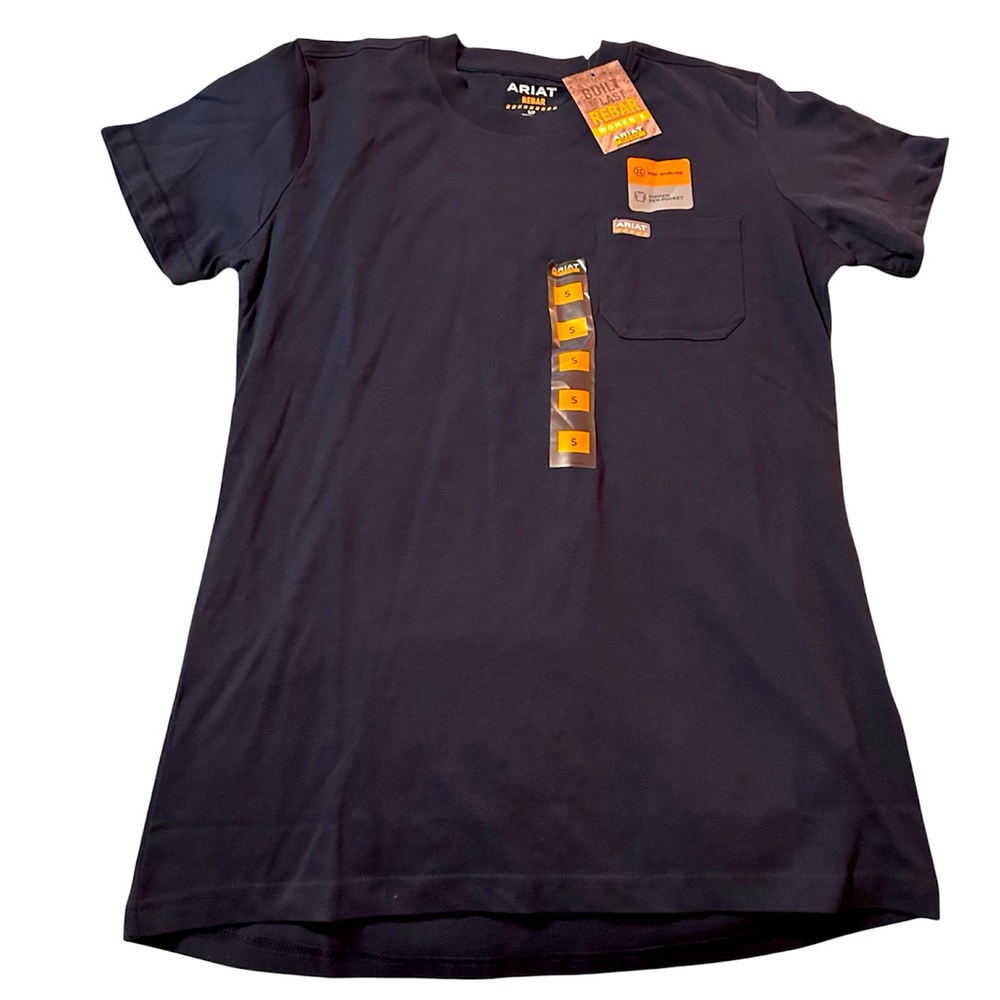 Ariat Rebar Cotton Strong Navy Blue Short Sleeve T-Shirt Size Small